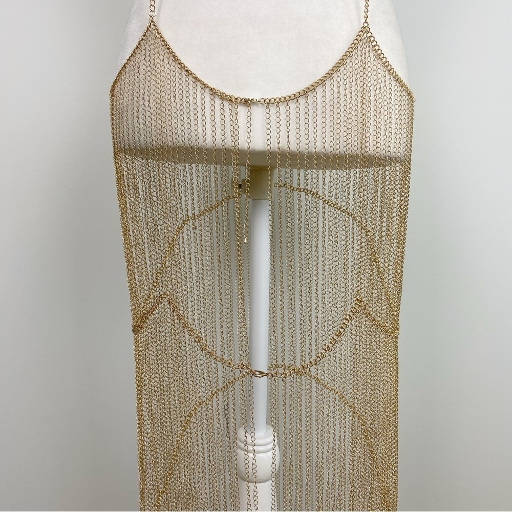 Michael Costello x REVOLVE Zayd Chain Dress in Gold - Picture 6 of 7